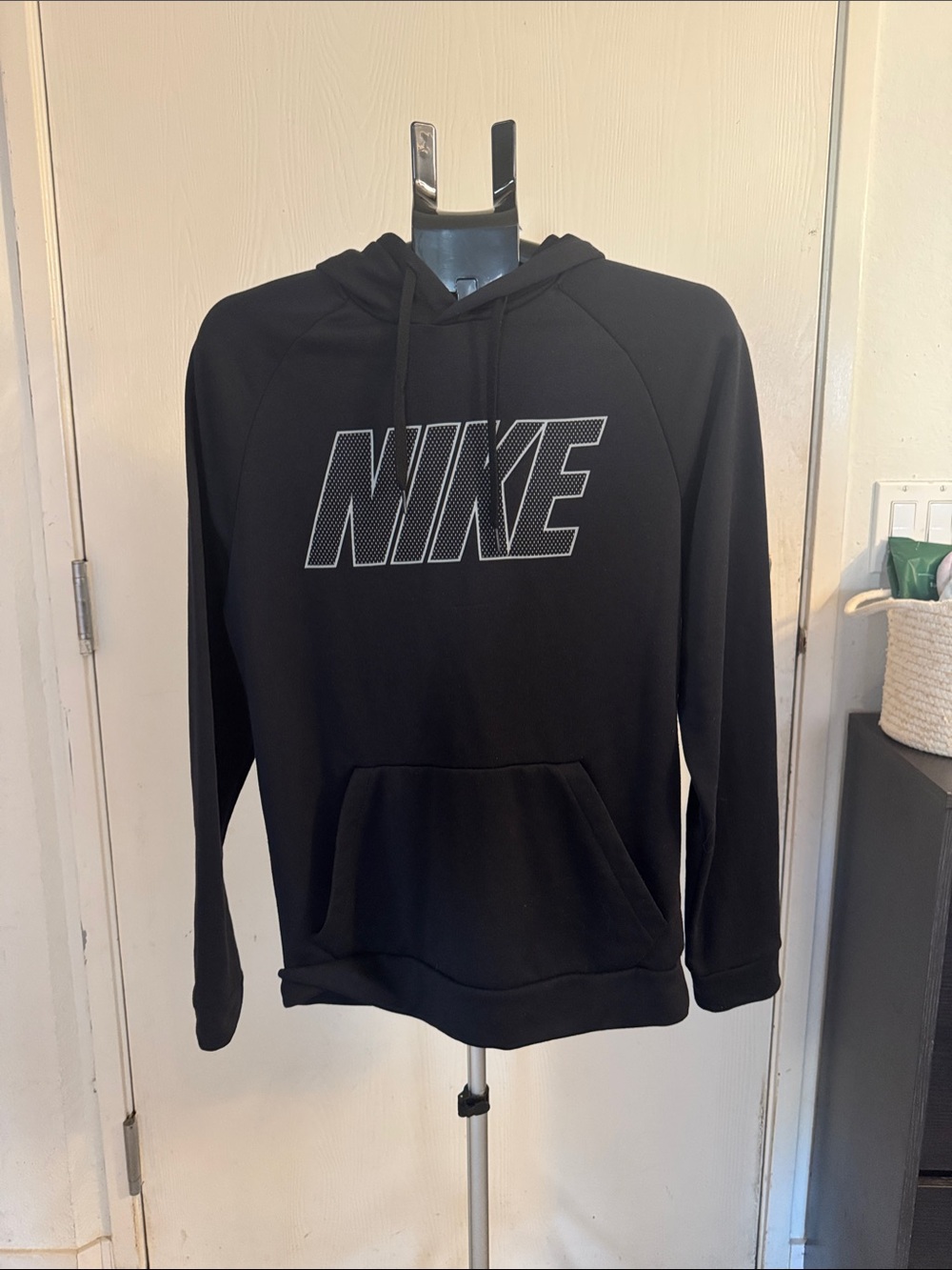 Nike Men's Black Zip-Up Style Hoodie with Bold Logo